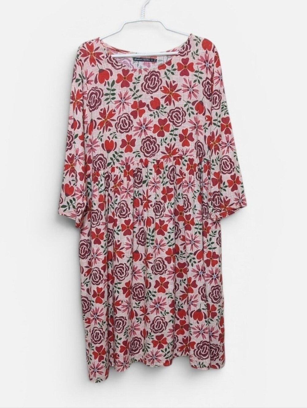 Gudrun Sjödén Organic Cotton Floral Midi Dress Lagenlook Boho - Picture 11 of 11
